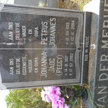 MERWE Petrus Johannes, van der 1928-2004 &amp; Johanna Jaog 1927-2002