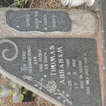 MERWE Thomas Abraham, van der 1916-1981