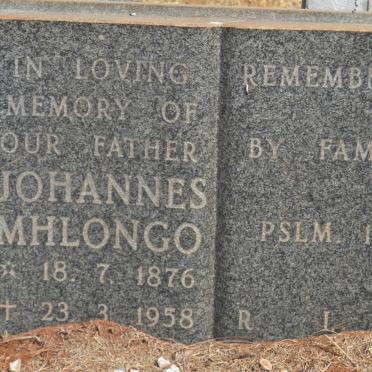 MHLONGO Johannes 1876-1958