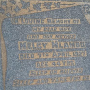 MLAMBO Melcy -1927