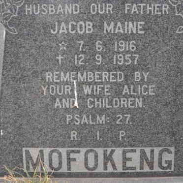 MOFOKENG Jacob Maine 1916-1957