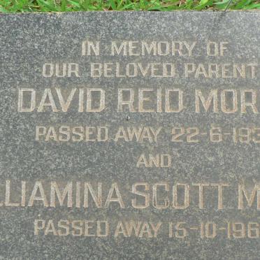 MORRIS David Reid -1930 &amp; Williamina Scott -1960
