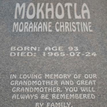 MOKHOTLA Morokane Christine -1965