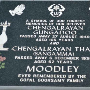 MOODLEY Chengalrayan Gungadoo -1949 :: MOODLEY Chengalrayan Thayi -1939