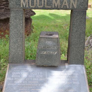 MOOLMAN Quinton Scott 1879-1942 &amp; Johanna Sophia SNYMAN 1881-1962