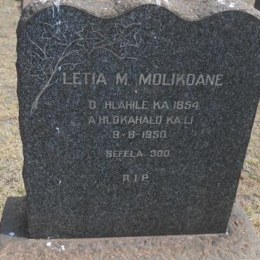 MOLIKOANE Letia M. 1854-1950