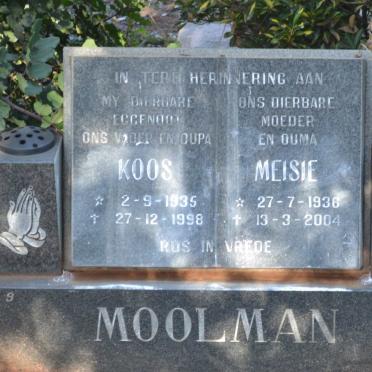 MOOLMAN Koos 1935-1998 &amp; Meisie 1936-2004