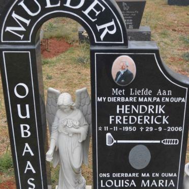 MULDER Hendrik Frederick 1950-2006 &amp; Louisa Maria MOUTON 1953-