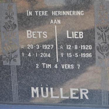 MÜLLER Lieb 1920-1996 &amp; Bets 1927-2014
