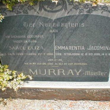 MURRAY Sarel Eliza 1893-1961 &amp; Emmarentia Jacomina STRIJDOM 1893-1984