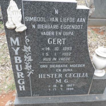 MYBURGH Gert 1893-1982 &amp; Hester Cecilia M.G. 1907-1994