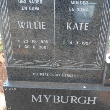 MYBURGH Willie 1935-2001 &amp; Kate 1927-