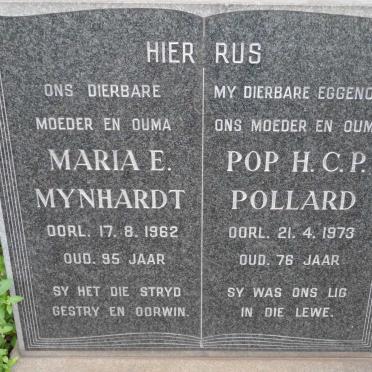 MYNHARDT Maria E. -1962 :: POLLARD H.C.P. -1973 