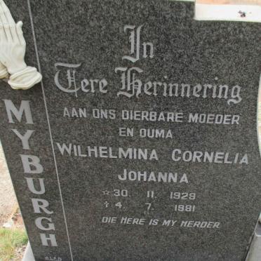 MYBURGH Wilhelmina Cornelia Johanna 1928-1981