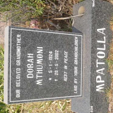 MPATOLLA Dora Mthumoni 1924-2002