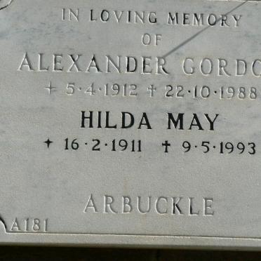 ARBUCKLE Alexander Gordon 1912-1988 &amp; Hilda May 1911-1993