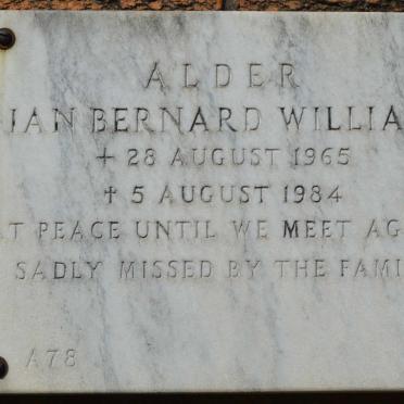 ALDER Ian Bernard William 1965-1984