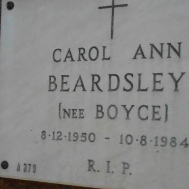 BEARDSLEY Carol Ann nee BOYCE 1950-1984