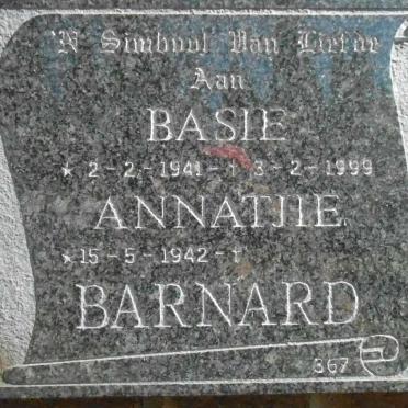 BARNARD Basie 1941-1999 &amp; Annatjie 1942-