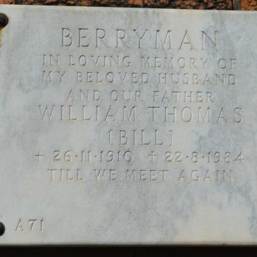 BERRYMAN William Thomas 1910-1984