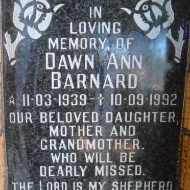 BARNARD Dawn Ann 1939-1992