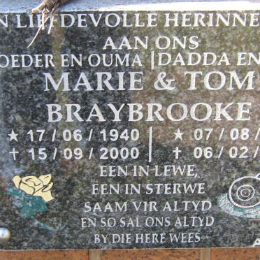 BRAYBROOKE Tom 1935-2011 &amp; Marie 1940-2000