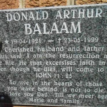 BALAAM Donald Arthur 1921-1999