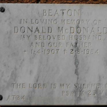 BEATON Donald McDonald 1907-1984