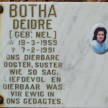 BOTHA Deidre nee NEL 1959-1991