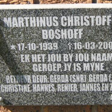 BOSHOFF Marthinus Christoffel 1939-2000