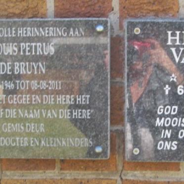 BRUYN Louis Petrus, de 1946-2011 :: VAN GAS Hendrina 1946-2011