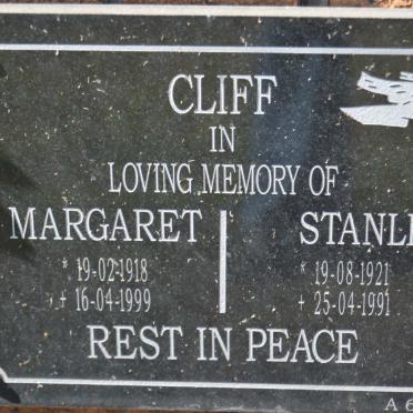 CLIFF Stanley 1921-1991 &amp; Margaret 1918-1999
