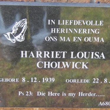 CHOLWICK Harriet Louisa 1939-2000