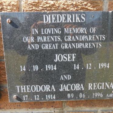 DIEDERIKS Josef 1914-1994 &amp; Theodora Jacoba Regina 1914-1996