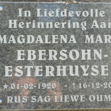 ESTERHUYSEN Magdalena Maria, Ebersohn 1920-2006