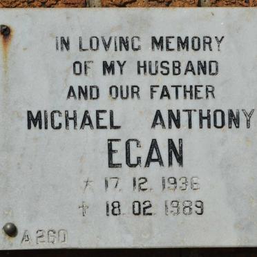EGAN Michael Anthony 1936-1989