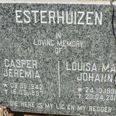 ESTERHUIZEN Casper Jeremia 1942-1997 &amp; Louisa Maria Johanna 1936-2011