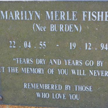 FISHER Marilyn Merle nee BURDEN 1955-1994
