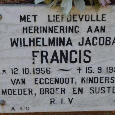 FRANCIS Wilhelmina Jacoba 1956-1987
