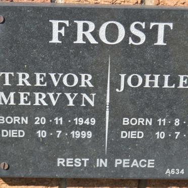 FROST Trevor Mervyn 1949-1999 &amp; Johleen 1950-1999
