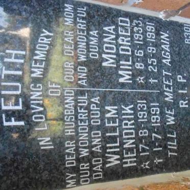 FEUTH Willem Hendrik 1931-1991 &amp; Mona Mildred 1933-1991