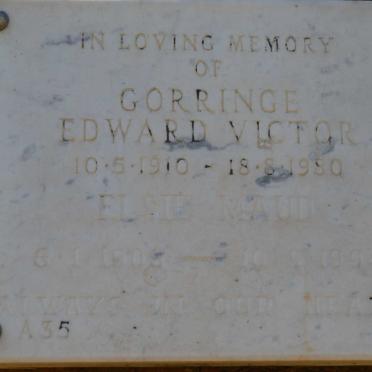 GORRINGE Edward Victor 1910-1980 &amp; Elsie Maud 1909-1994