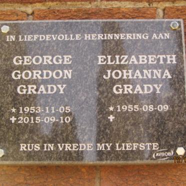 GRADY George Gordon 1953-2015 &amp; Elizabeth Johanna 1955-