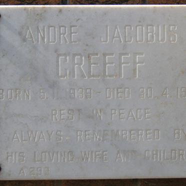GREEFF André Jacobus 1939-1992