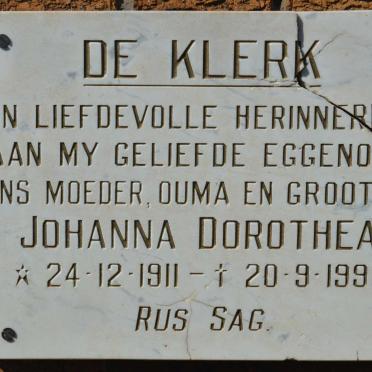 KLERK Johanna Dorothea, de 1911-1990