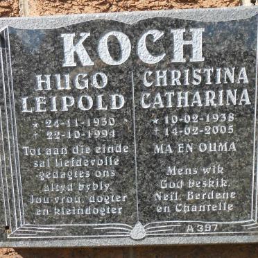 KOCH Hugo Leipold 1930-1994 &amp; Christina Catharina 1938-2005