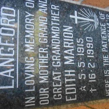 LANGFORD Edith Marion 1915-1990