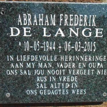 LANGE Abraham Frederik, de 1944-2015
