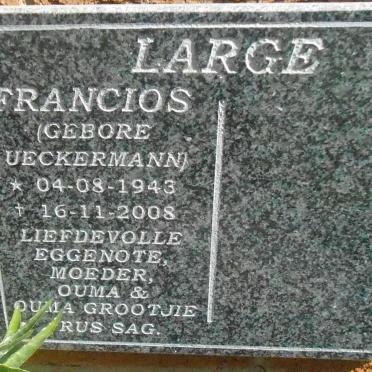 LARGE Francois nee UECKERMANN 1943-2008