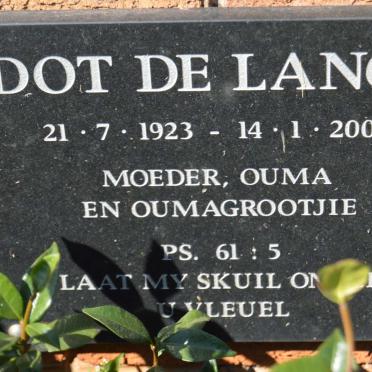 LANGE Dot, de 1923-2003